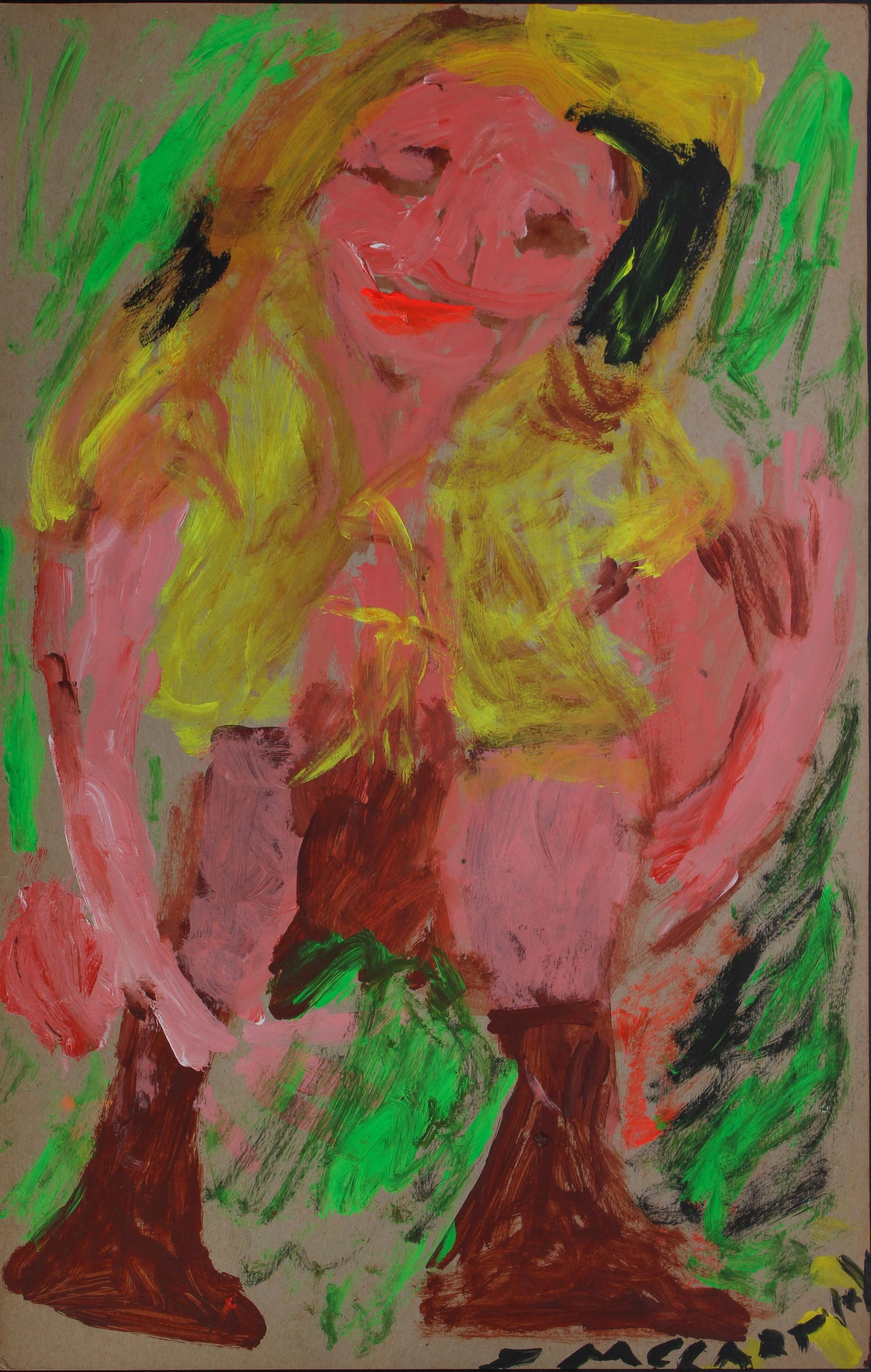 Justin McCarthy (20th C, Pennsylvania) Composition: Justin McCarthy (20th C, Pennsylvania) Composition. Natural Beauty. Typical work inspired by television variety shows of the era. Recognized as a prolific Outsider Artist, JustinMcCarthy's work is wid