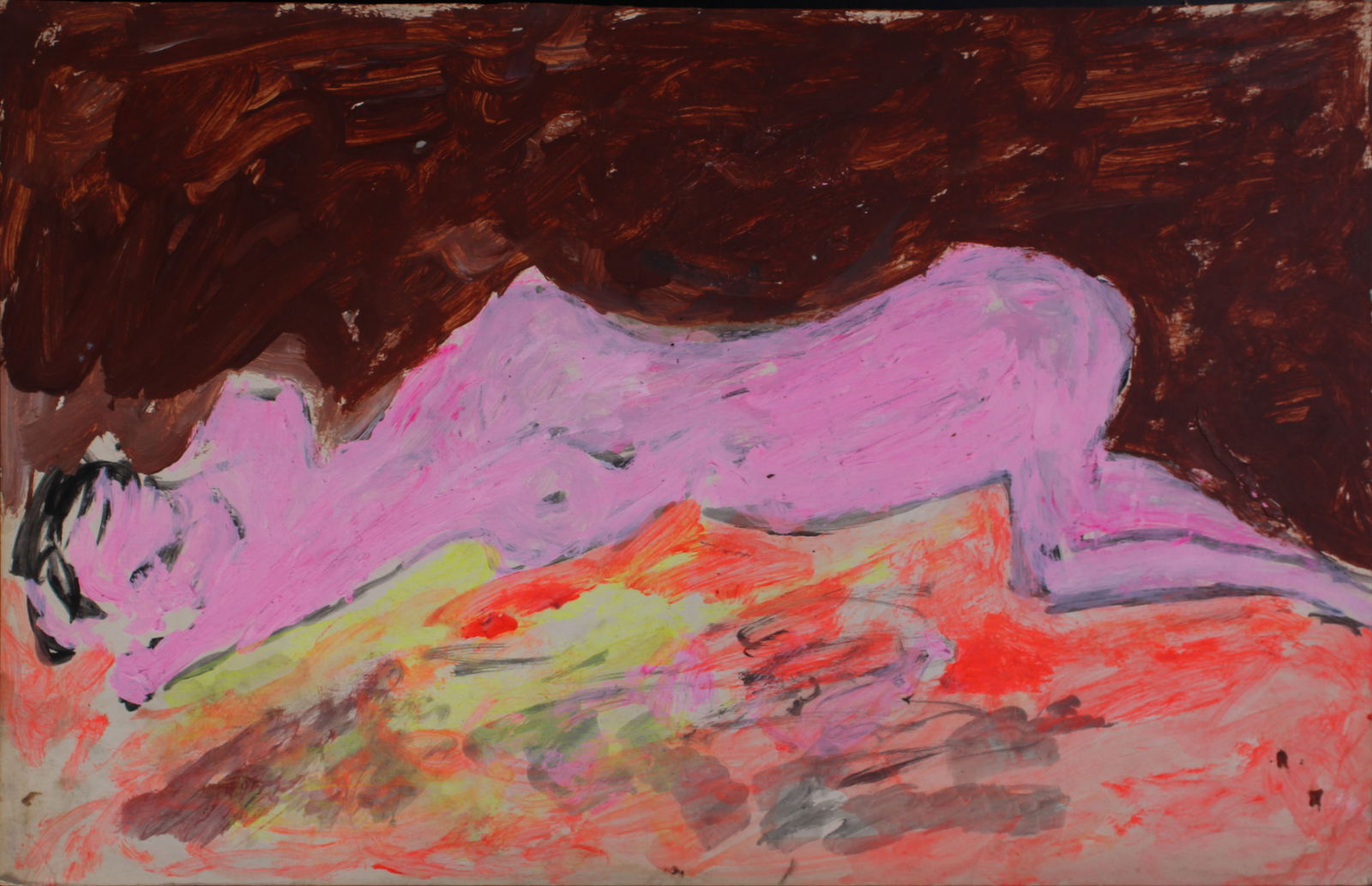 Justin McCarthy (20th C, Pennsylvania) Composition: Justin McCarthy (20th C, Pennsylvania) Composition. Naive Odalisque. Recognized as a prolific Outsider Artist, Justin McCarthy's work is widely recognized andappreciated by collectors of Naive, Art Br