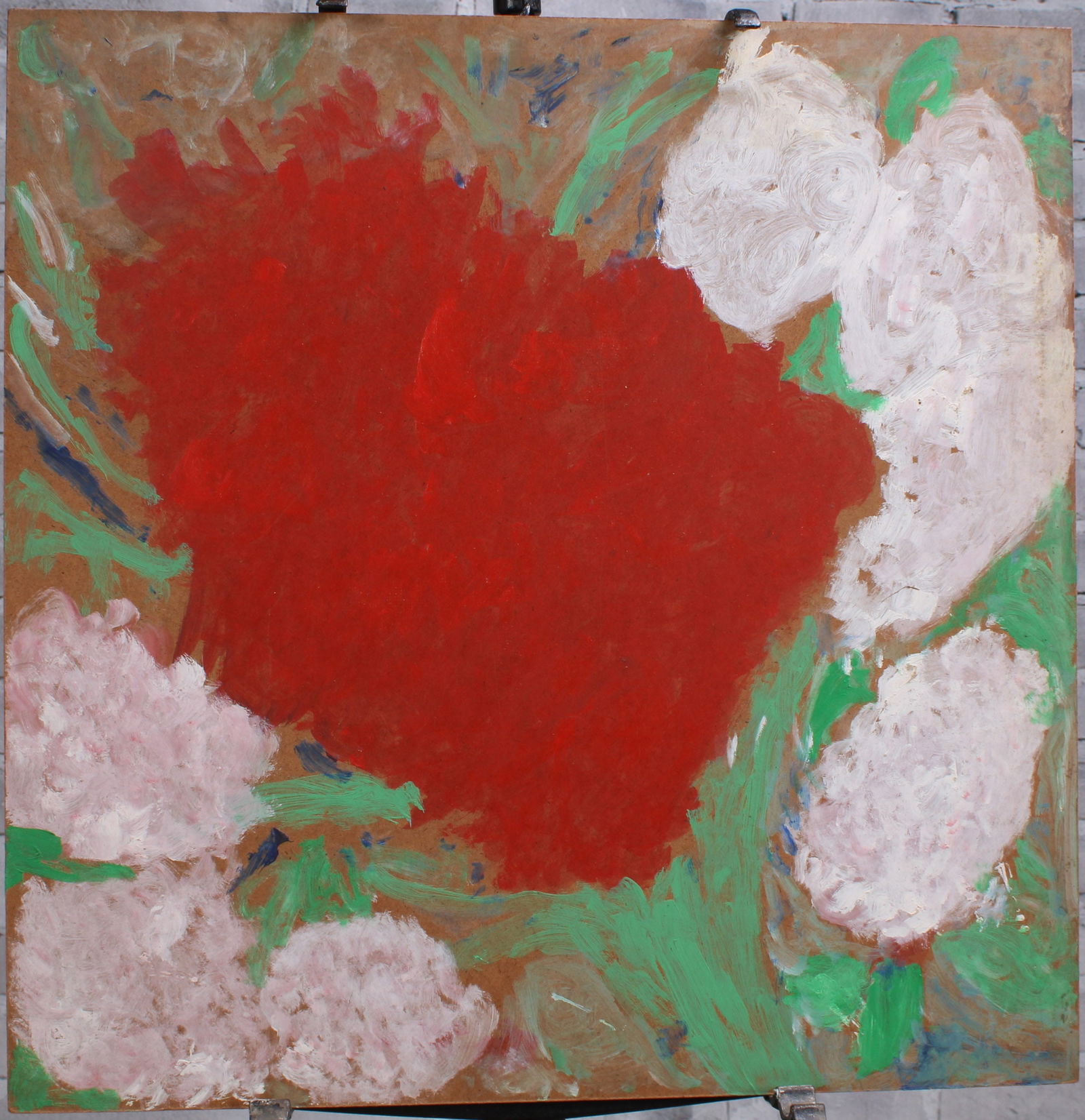 Justin McCarthy (20th C, Pennsylvania) Composition: Justin McCarthy (20th C, Pennsylvania) Composition. Primitive Floral Arrangement. Recognized as a prolific Outsider Artist, Justin McCarthy's work is widely recognized andappreciated by collectors of