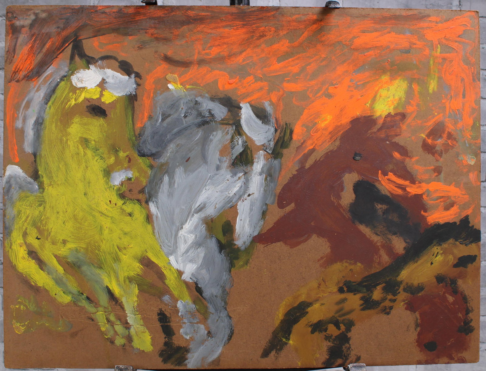 Justin McCarthy (20th C, Pennsylvania) Composition: Justin McCarthy (20th C, Pennsylvania) Composition. Typical work inspired by television variety shows of the era. Recognized as a prolific Outsider Artist, JustinMcCarthy's work is widely recognized a