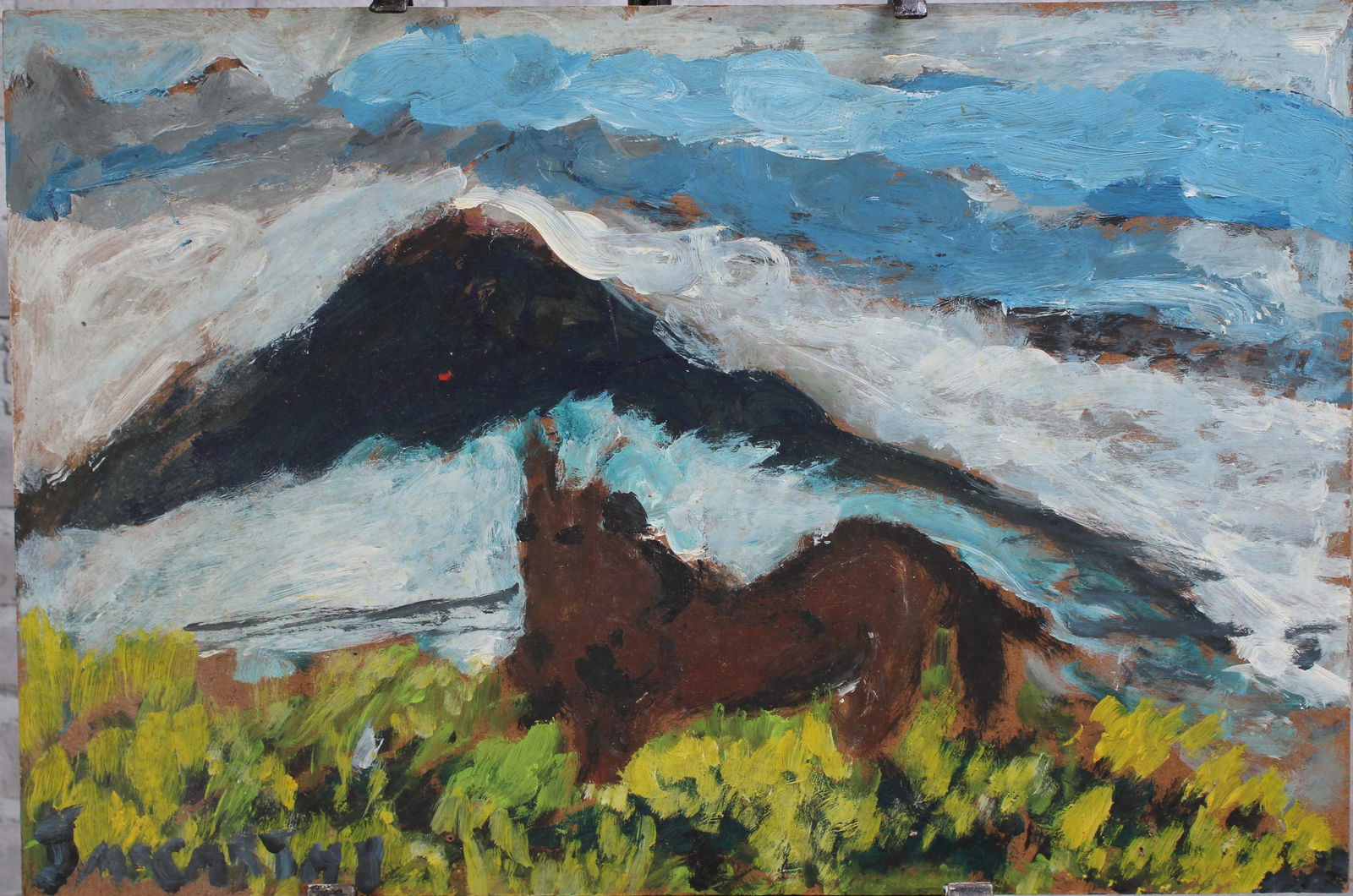 Justin McCarthy (20th C, Pennsylvania) Composition: Justin McCarthy (20th C, Pennsylvania) Composition. TV Nature Showcase. Typical work inspired by television variety shows of the era. Recognized as a prolific Outsider Artist, JustinMcCarthy's work is