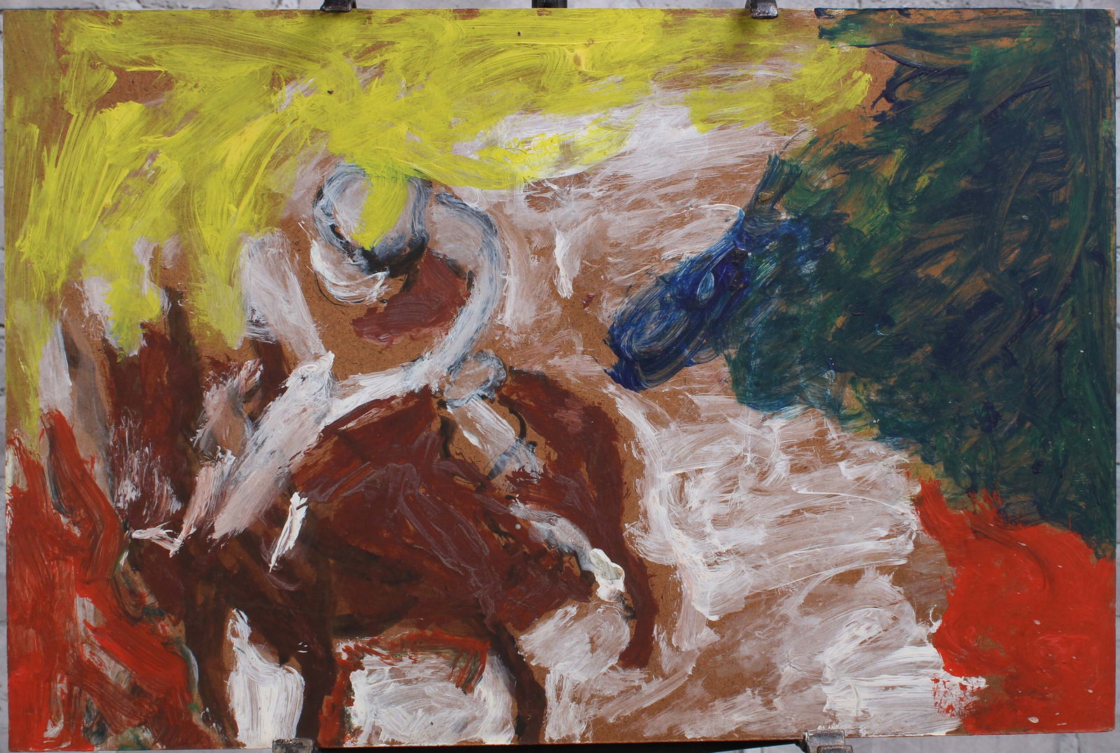 Justin McCarthy (20th C, Pennsylvania) Composition: Justin McCarthy (20th C, Pennsylvania) Composition. Naive Dynamism. Typical work inspired by television variety shows of the era. Recognized as a prolific Outsider Artist, JustinMcCarthy's work is wid