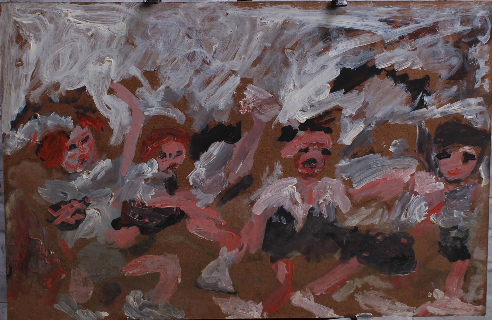 Justin McCarthy (20th C, Pennsylvania) Composition: Justin McCarthy (20th C, Pennsylvania) Composition. TV Showcase, Global Culture. Typical work inspired by television variety shows of the era.Recognized as a prolific Outsider Artist, Justin McCarthy'