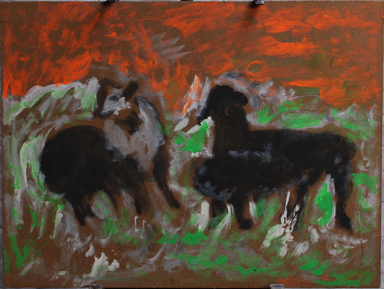 Justin McCarthy (20th C, Pennsylvania) Composition: Justin McCarthy (20th C, Pennsylvania) Composition. Animal Kingdom. Typical work inspired by television variety shows of the era. A once prolific Outsider Artist, Justin McCarthy's work is widely reco