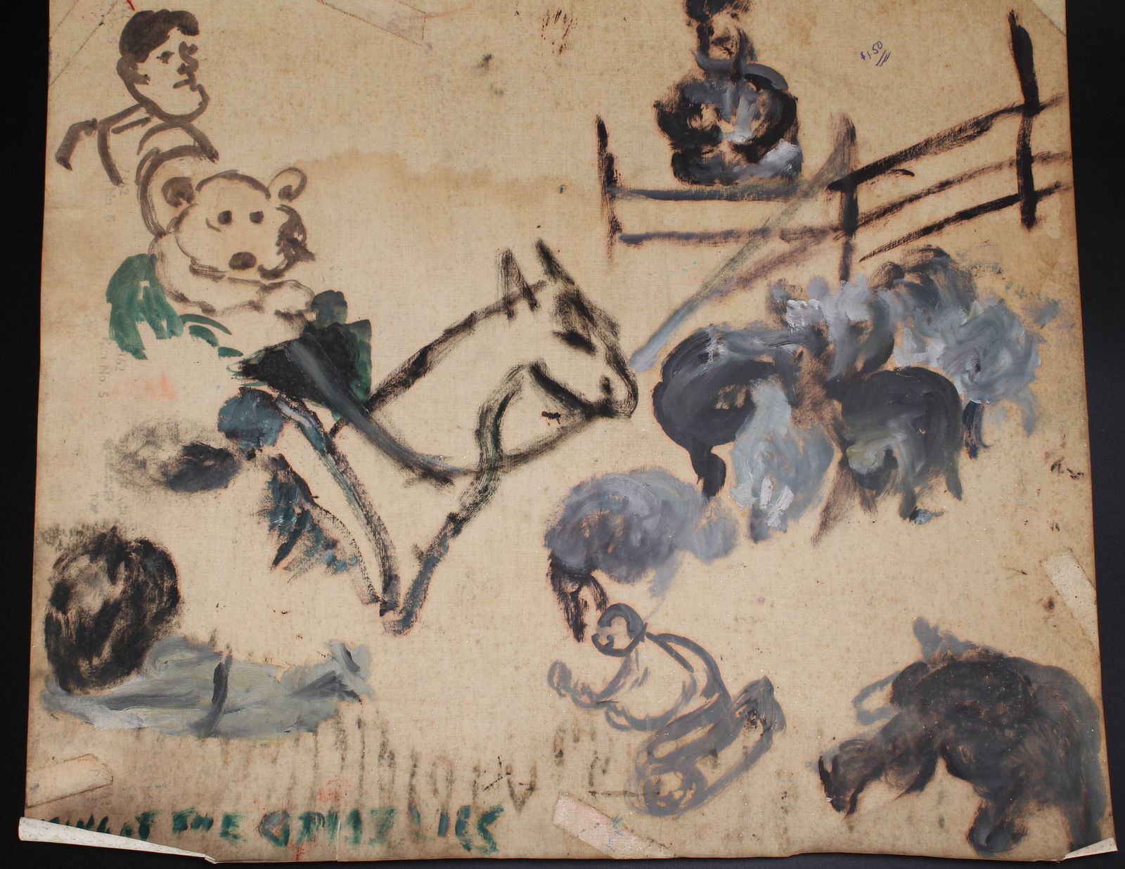 Justin McCarthy (20th C, Pennsylvania) Composition: Justin McCarthy (20th C, Pennsylvania) Composition. Recognized as a prolific Outsider Artist, Justin McCarthy's work is widely recognized andappreciated by collectors of Naive, Art Brut and Outsider A