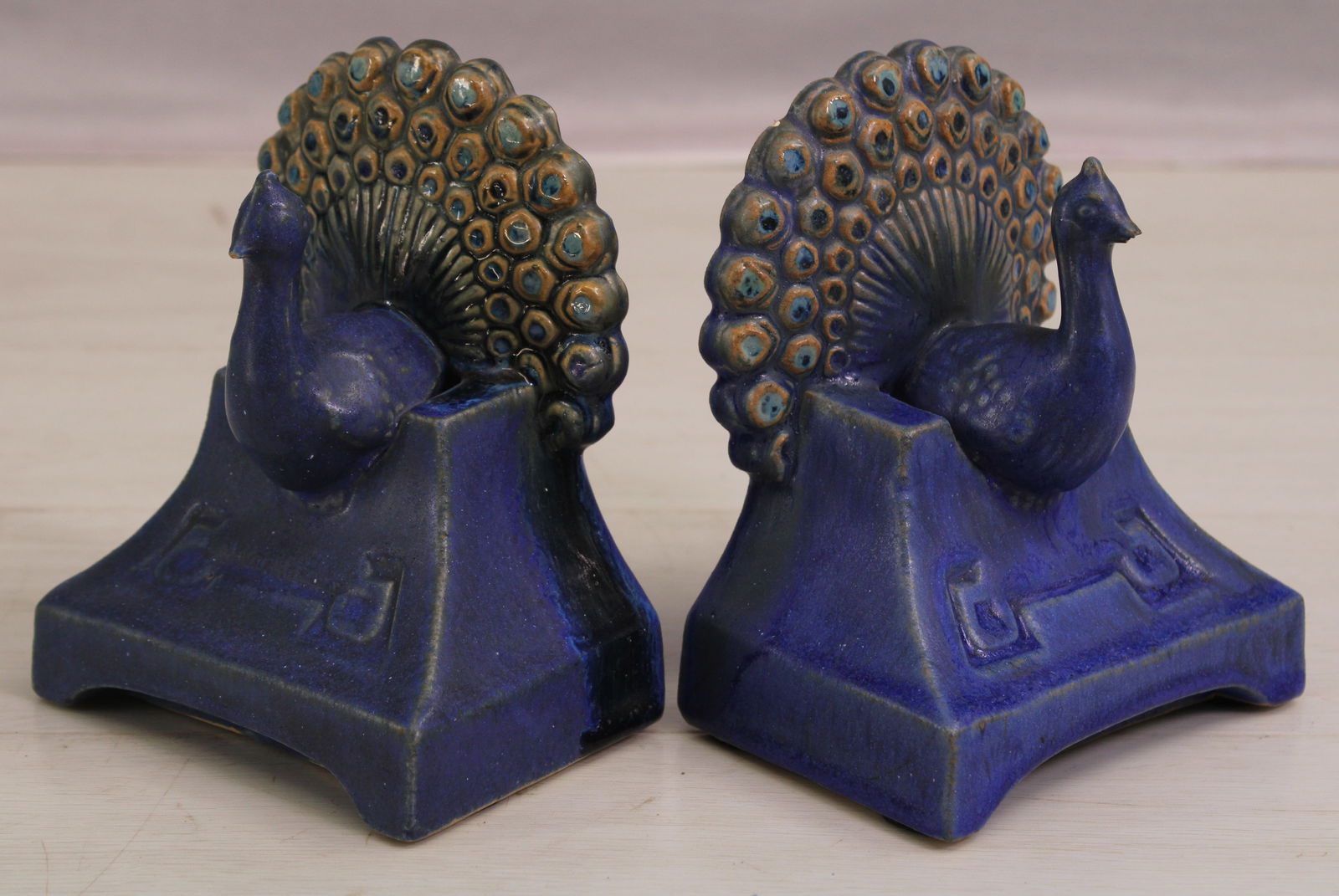 Fulper Peacock Bookends (1 of 11)