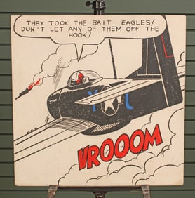 Pop Art Panel, Comic Frame, Painted on Metal