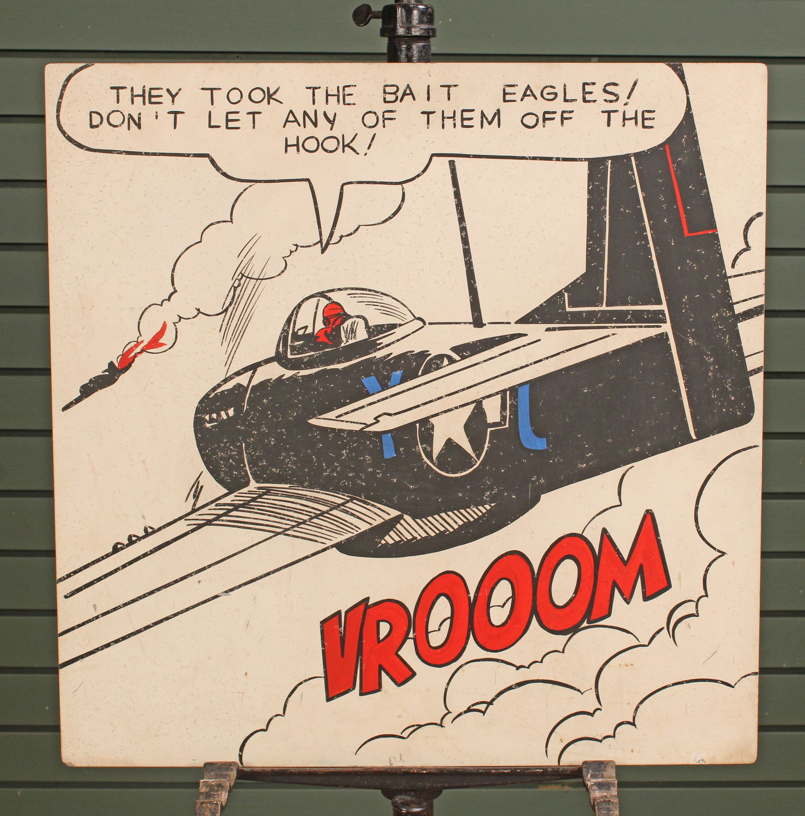 Pop Art Panel, Comic Frame, Painted on Metal