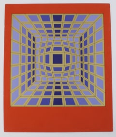 Vasarely, Op Art Print, Stamped Specimen