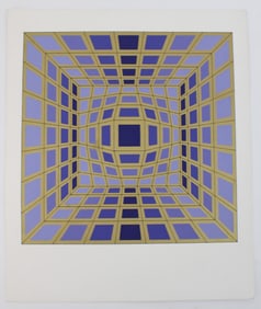 Vasarely, Op Art Print, Stamped Specimen