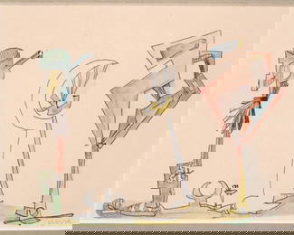 Cubism Watercolor, Signed Morse