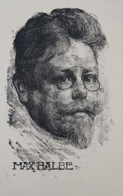 Richard Winckel Portrait Etching of Max Halbe