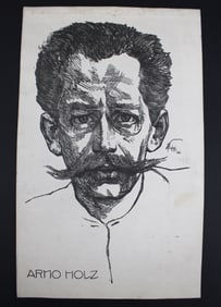 Richard Winckel- Portrait Etching- Arno Holz