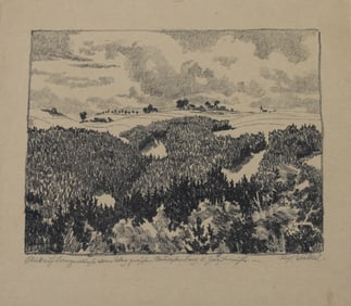 Signed Richard Winckel Landscape Etching