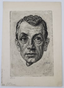 Pencil Signed Portrait Etching, Winckel