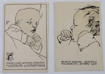 Early 1900's Richard Winckel Birth Announcements