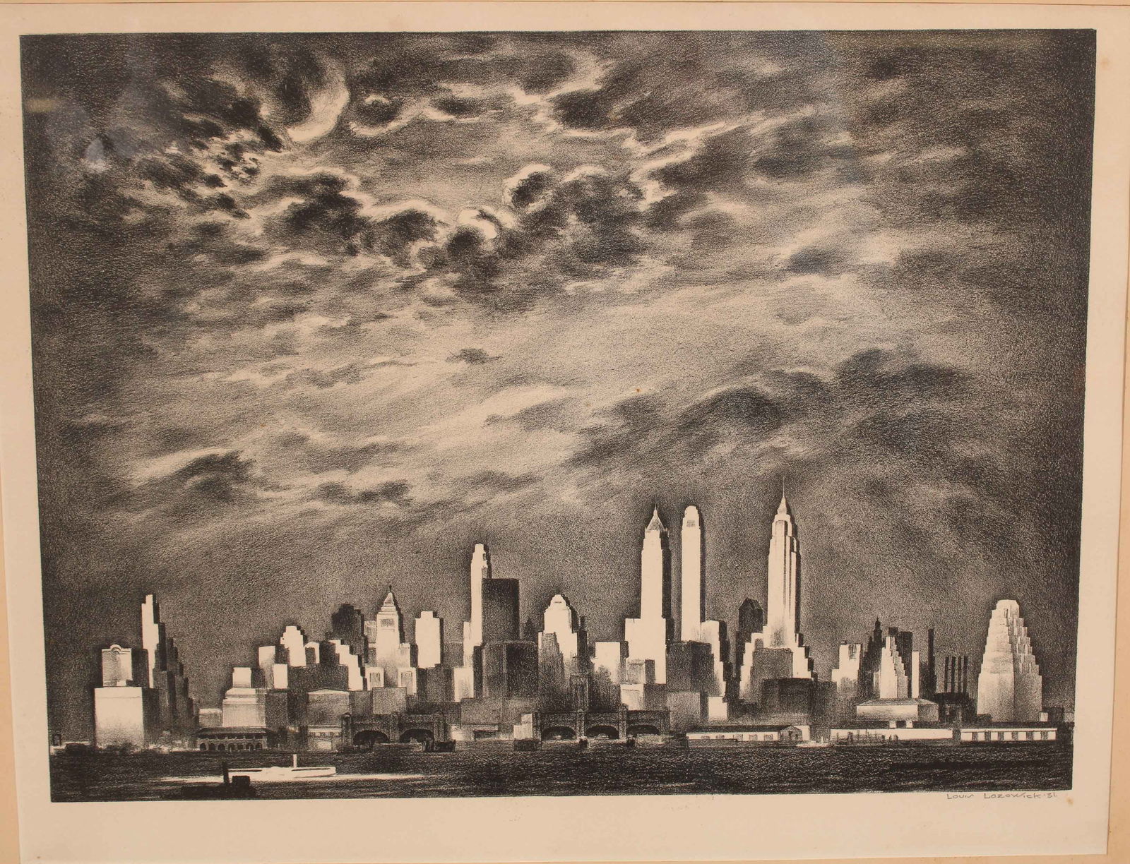 Louis Lozowick, Storm Over Manhattan, Lithograph (1 of 8)