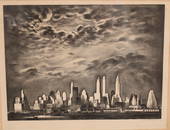 Louis Lozowick, Storm Over Manhattan, Lithograph