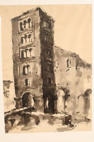 Michael Graves1960 Duomo Agnani Inkwash Drawing