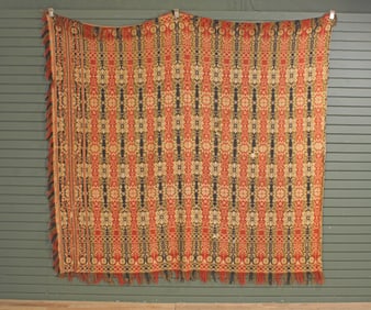 Antique 2 Part Coverlet, Americana