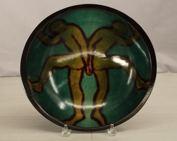 Taking Turns Figural Painted Bowl