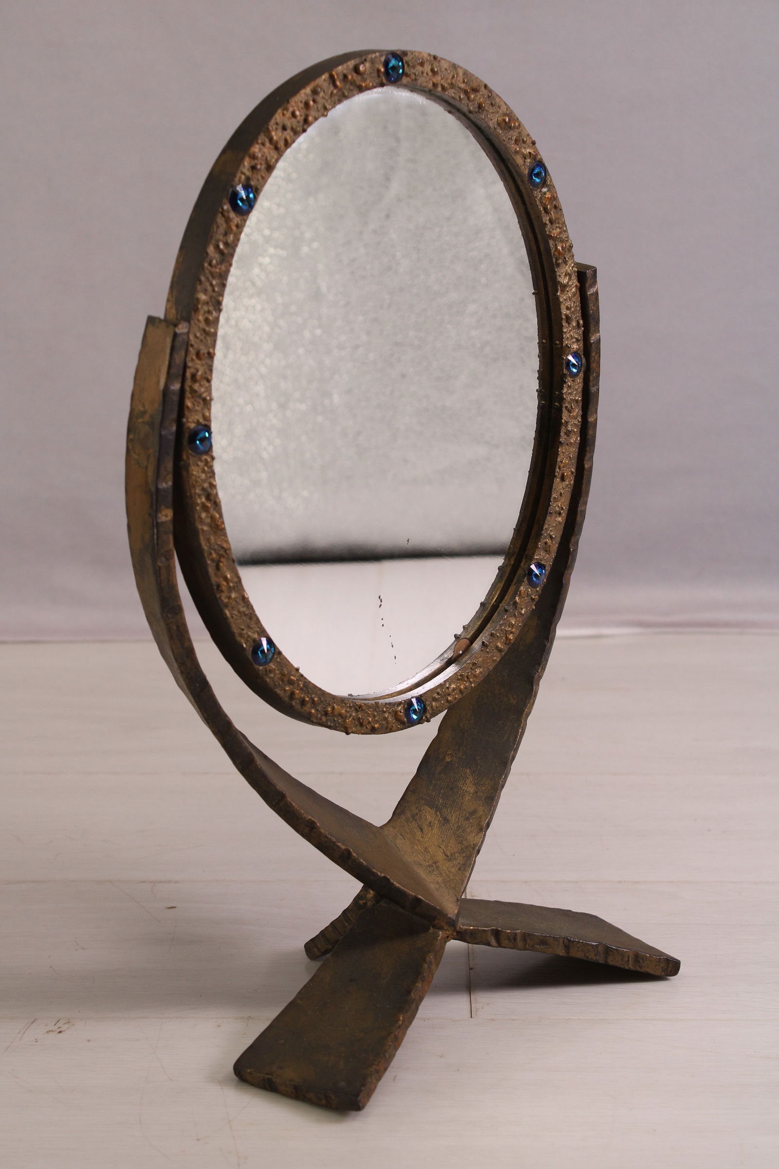 Paul Evans Style Table Top Brutalist Mirror (1 of 8)