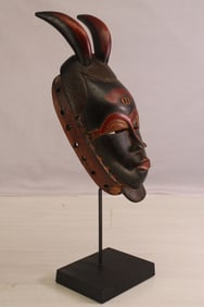 Guro People, Cote Ivoire Mask on Stand
