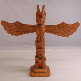 Vintage Haida Style Carved Wood Totem, NWC