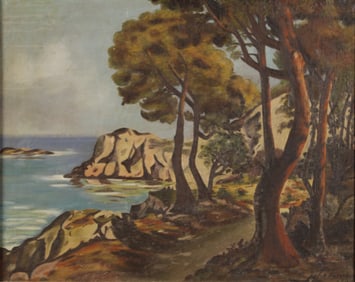 1944 Finnish Archipelago Painting, Signed