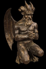 Figural Bronze Diablo Figure, Devil, Fallen Angel