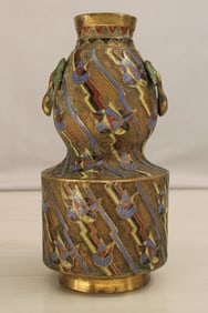 Japanese Bronze Champleve Urn