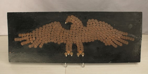 Folk Art Penny Eagle Plaque
