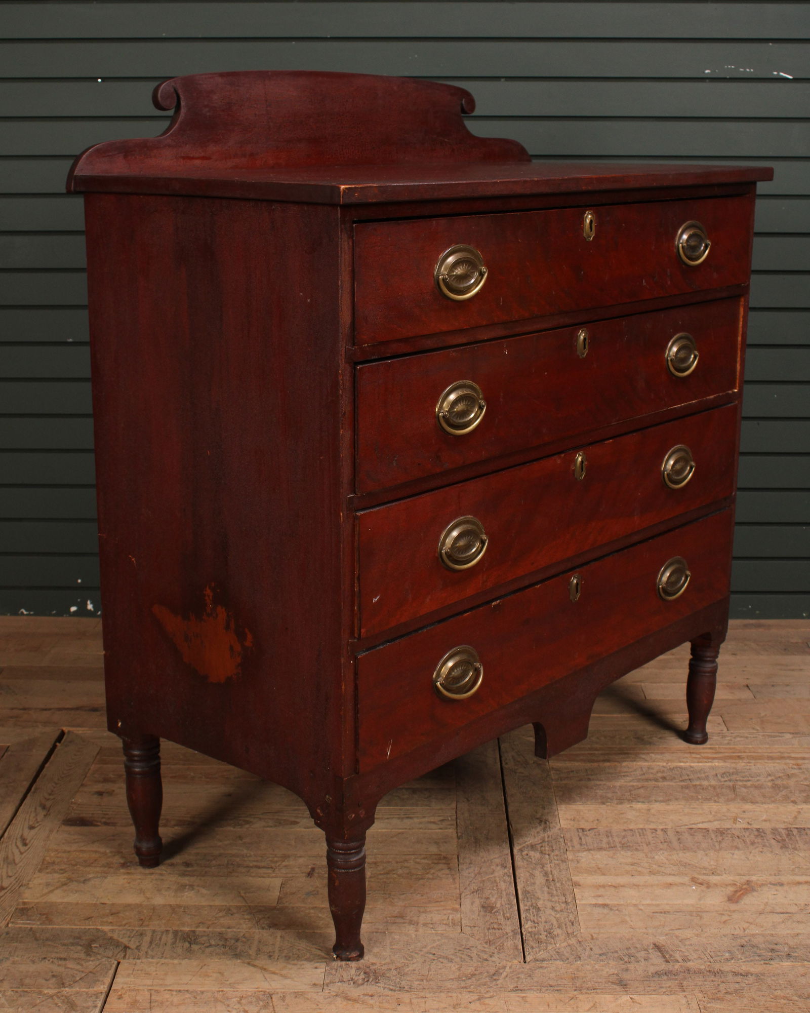 19th C American Sheraton Paint Decorated Chest (1 of 10)