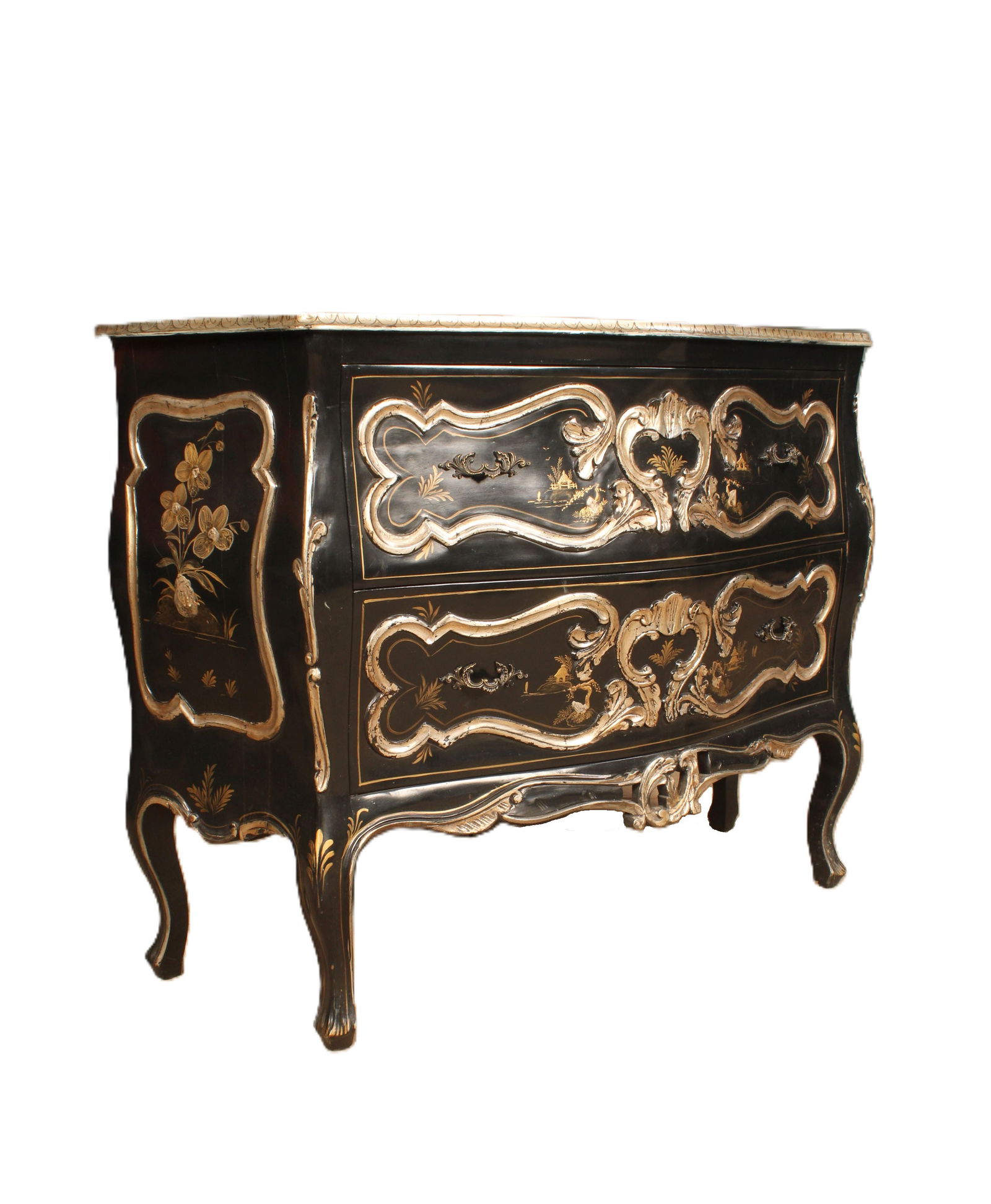Chinoiserie Bombe Commode, Louis XV Style (1 of 11)