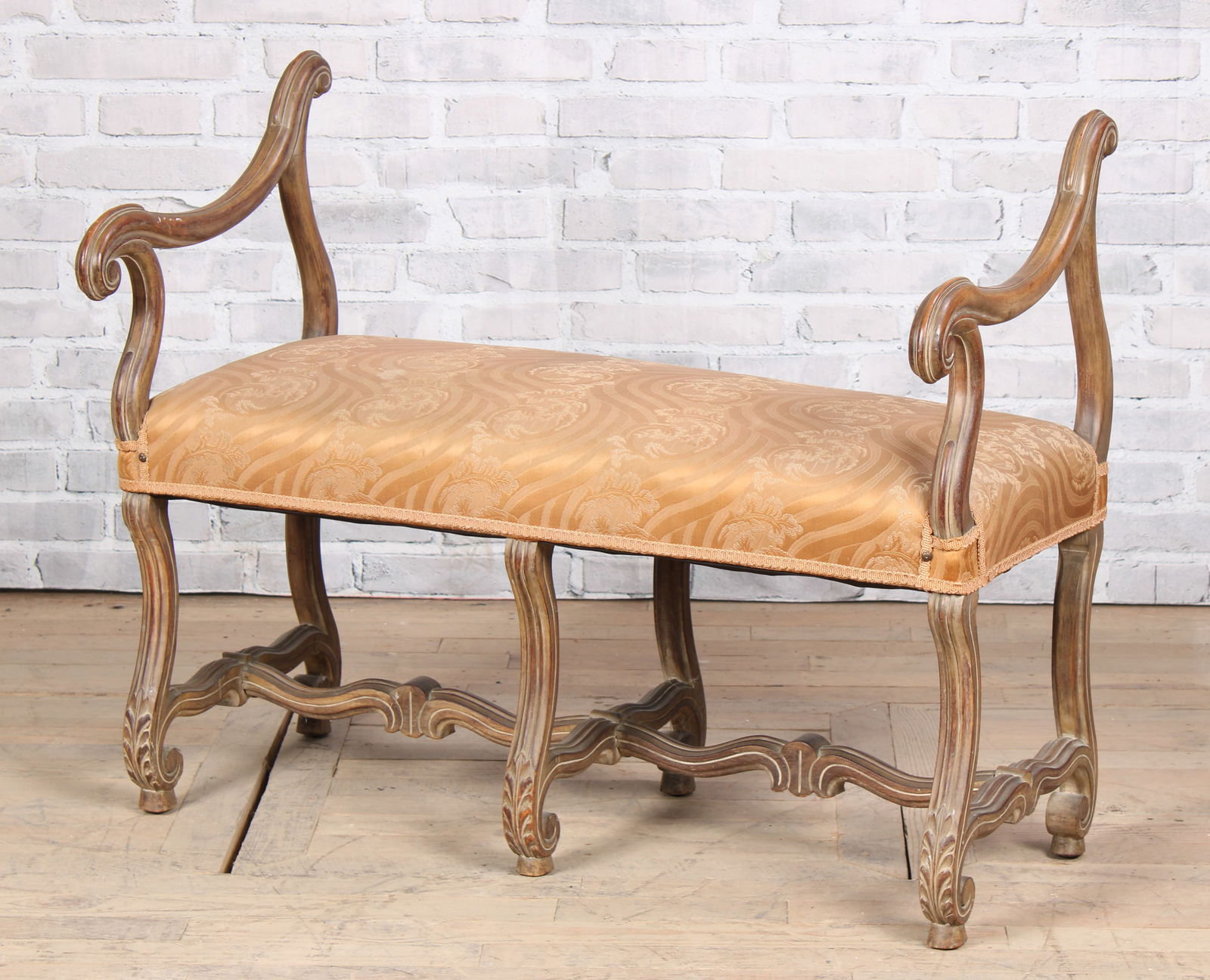 Scrolled Continental Bench, Upholstered (1 of 6)