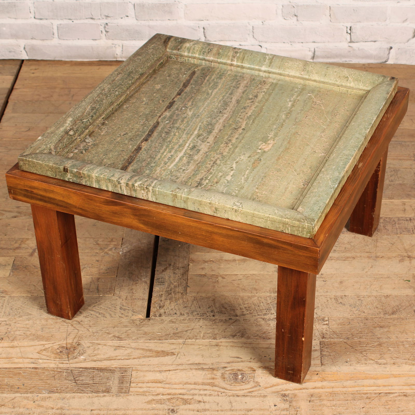 MCM Molded Irish Marble Top Occasional Table (1 of 7)