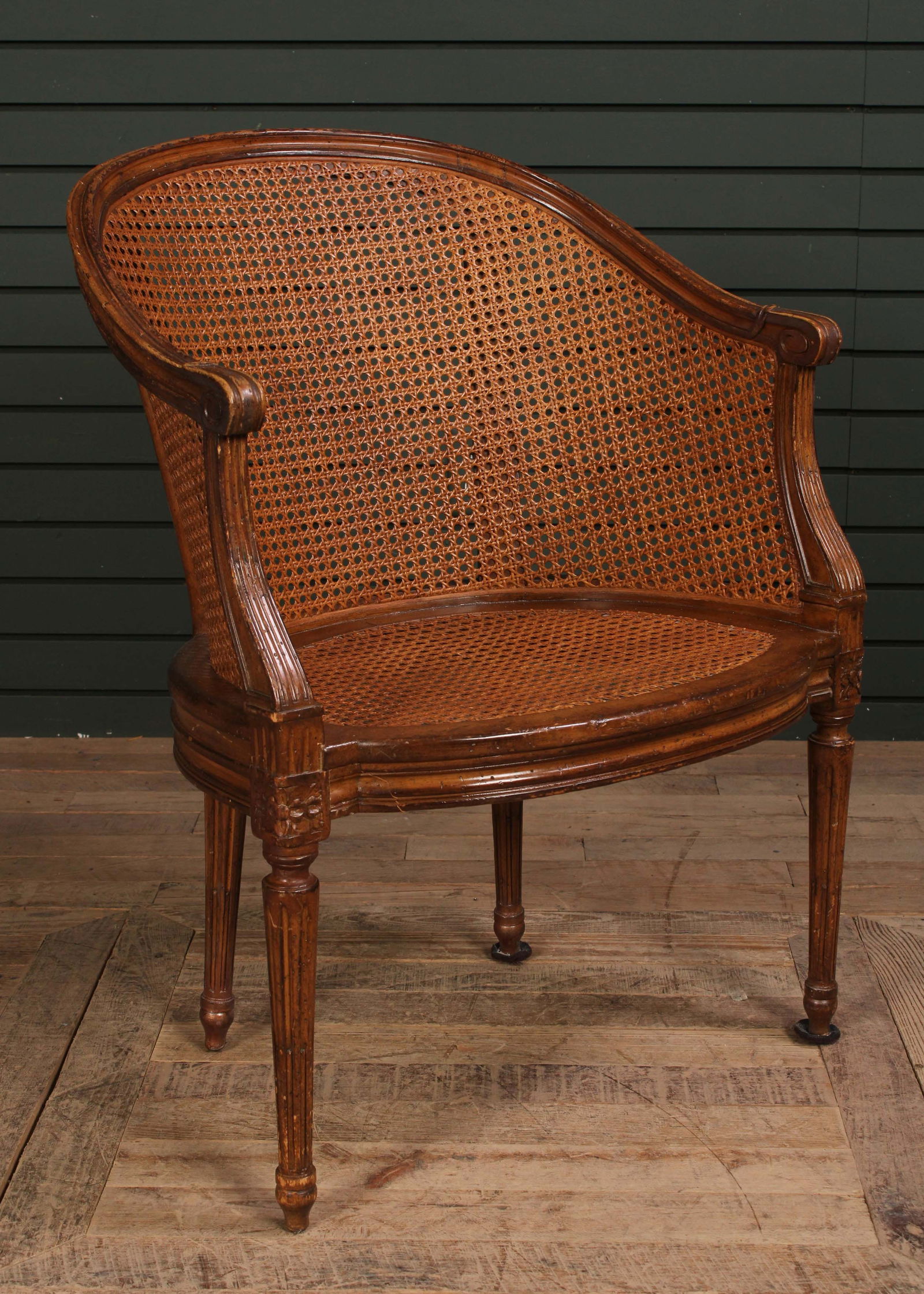 Caned Bergere, Barrel Back Arm Chair (1 of 8)
