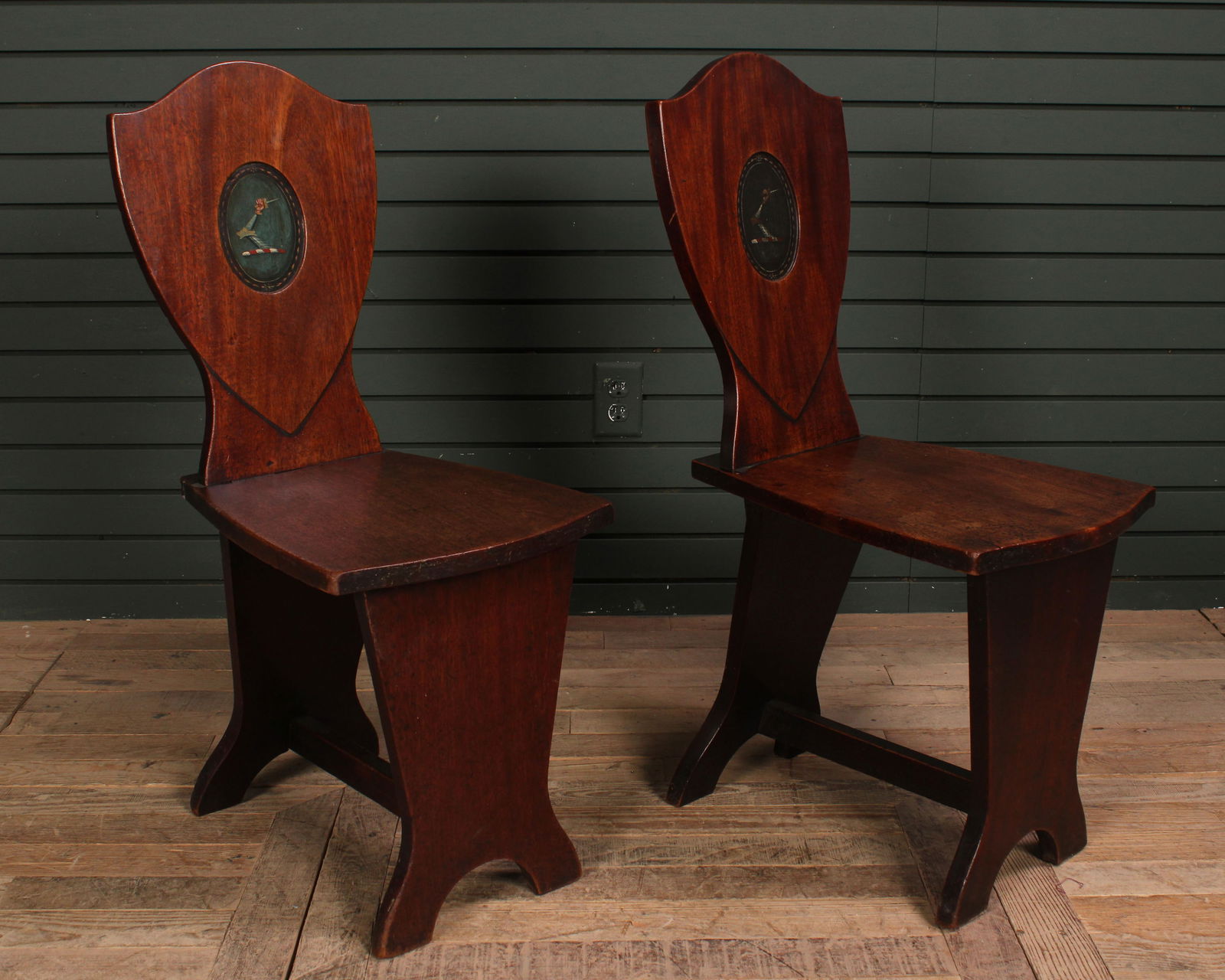 Antique Heraldic Hall Chairs (1 of 8)