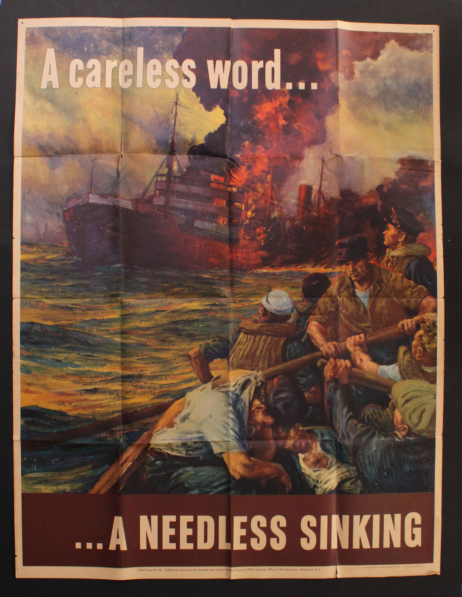 Needless Sinking, WW2 Propaganda Poster (1 of 5)