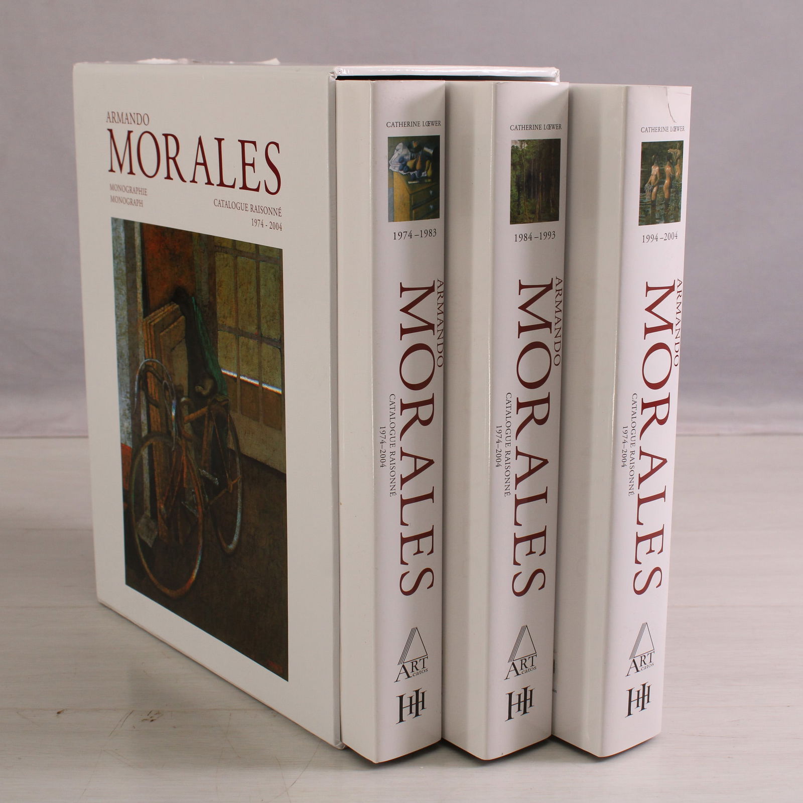 Armando Morales- Catalog Raisonne: Catalogue Raisonne, Armando Morales, 1974-2004. 3 volume hardcover. Production by Catherine Loewer. 2010. Size: 13"T x 10.25"W x 5.75"D