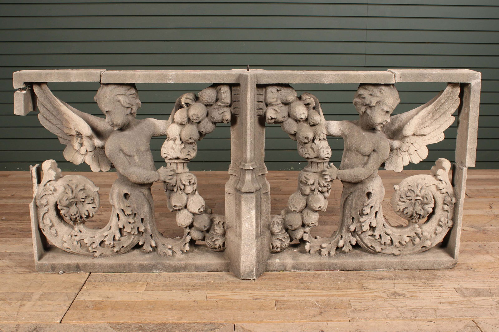 Architectural Cast Stone Putti Motif Balcony Panel (1 of 14)