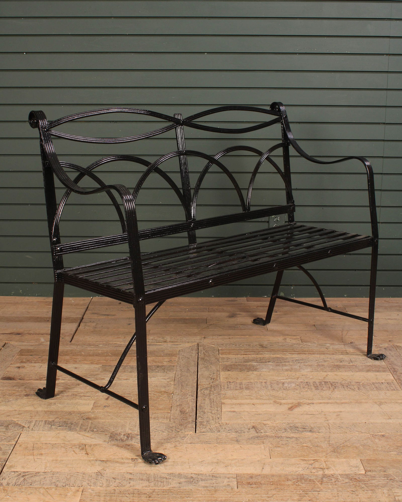 Regency Style Wrought Iron Bench (1 of 9)
