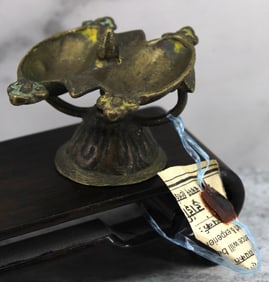 Antique Bronze Indian Puja Ritual Lamp