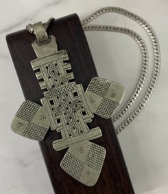 Ethiopian Coptic Cross on Vintage Sterling Chain