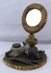 Adirondack Style Souvenir Vanity Mirror with Cat
