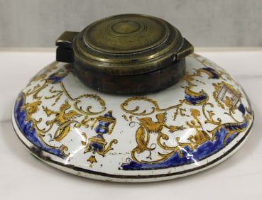 Antique French Faience Inkwell