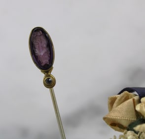 Amethyst Intaglio Hat Pin