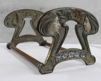 Art Nouveau Brass Book Rack