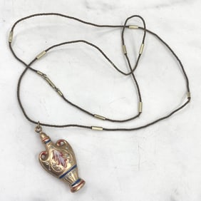 Victorian Hair Necklace with Urn
