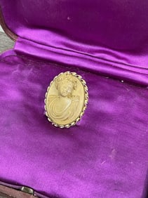 Grand Tour Lava Stone High Relief Cameo